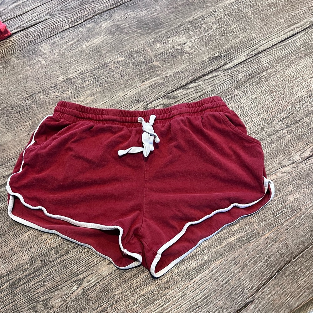Women's Burgundy Shorts with White Trim